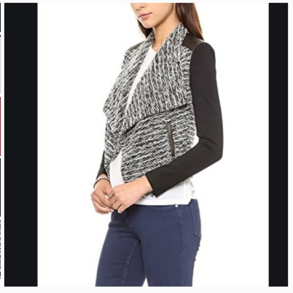 Alice + Olivia Burma Leather Drape Jacket S nwot - Picture 5 of 15